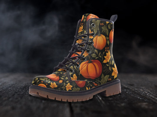 Fall Pumpkins Combat Boots