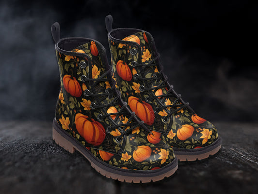 Fall Pumpkins Combat Boots