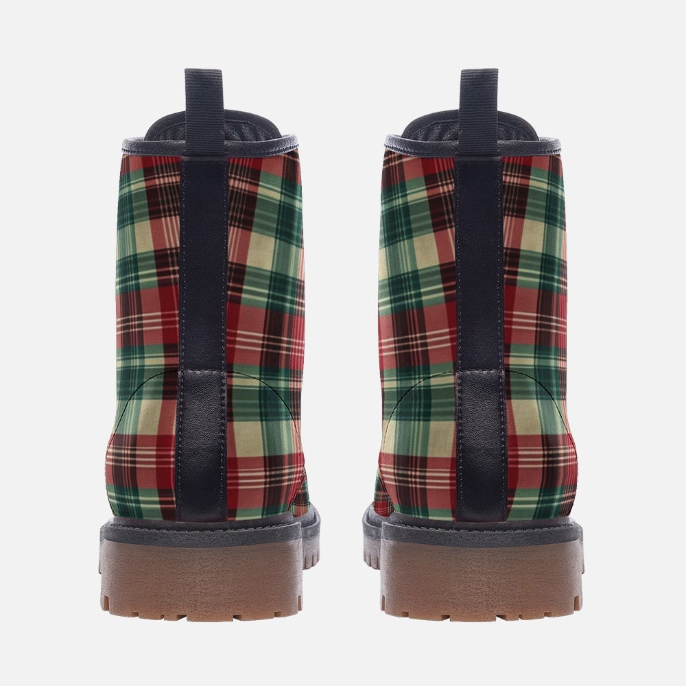 Christmas Plaid Combat Boots