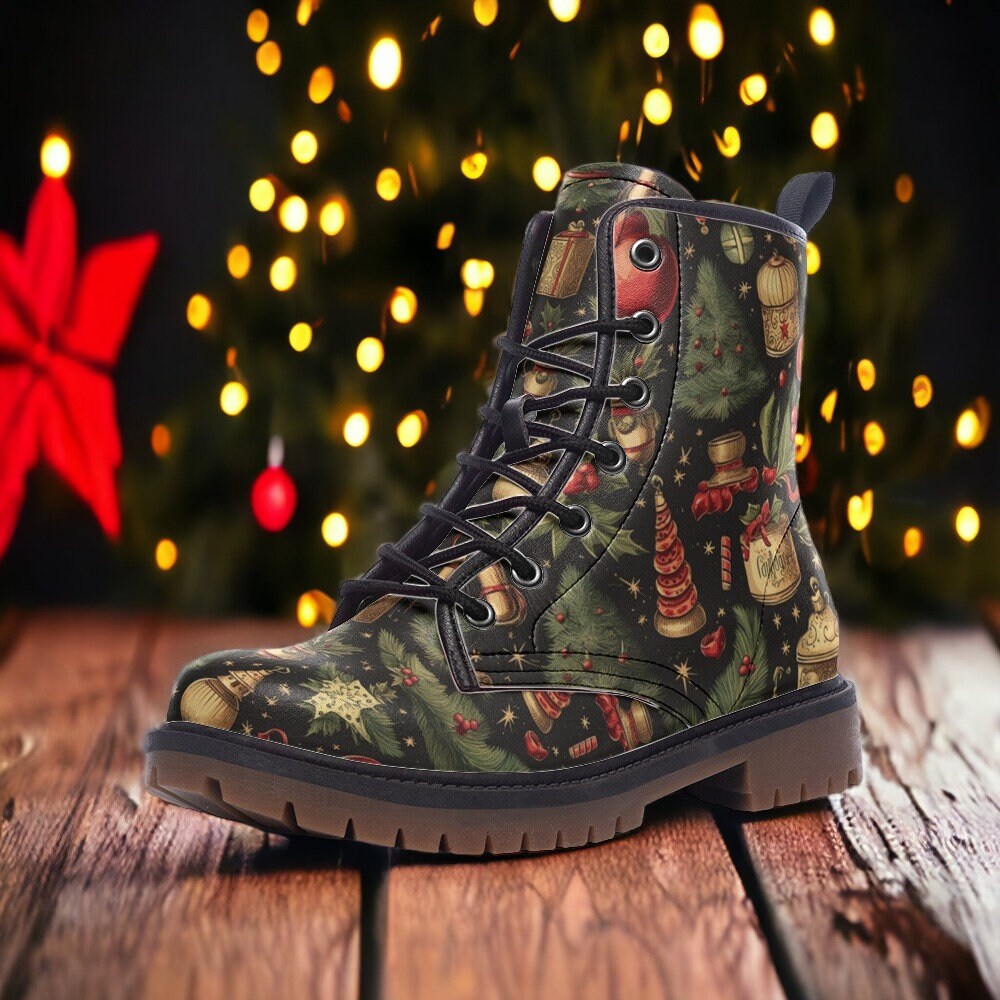 Christmas Decorations Combat Boots