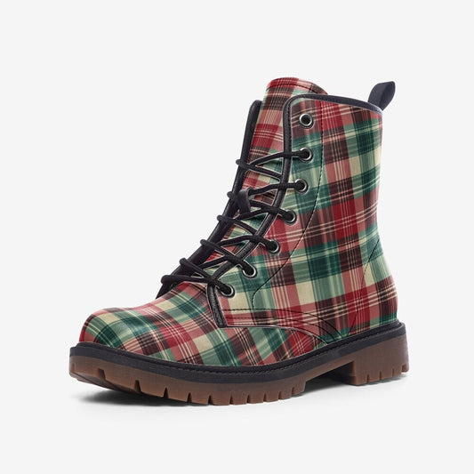 Christmas Plaid Combat Boots