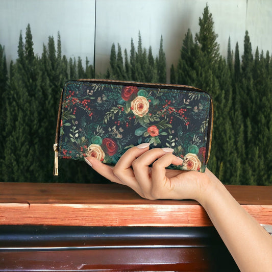 Vintage Christmas Floral Wallet