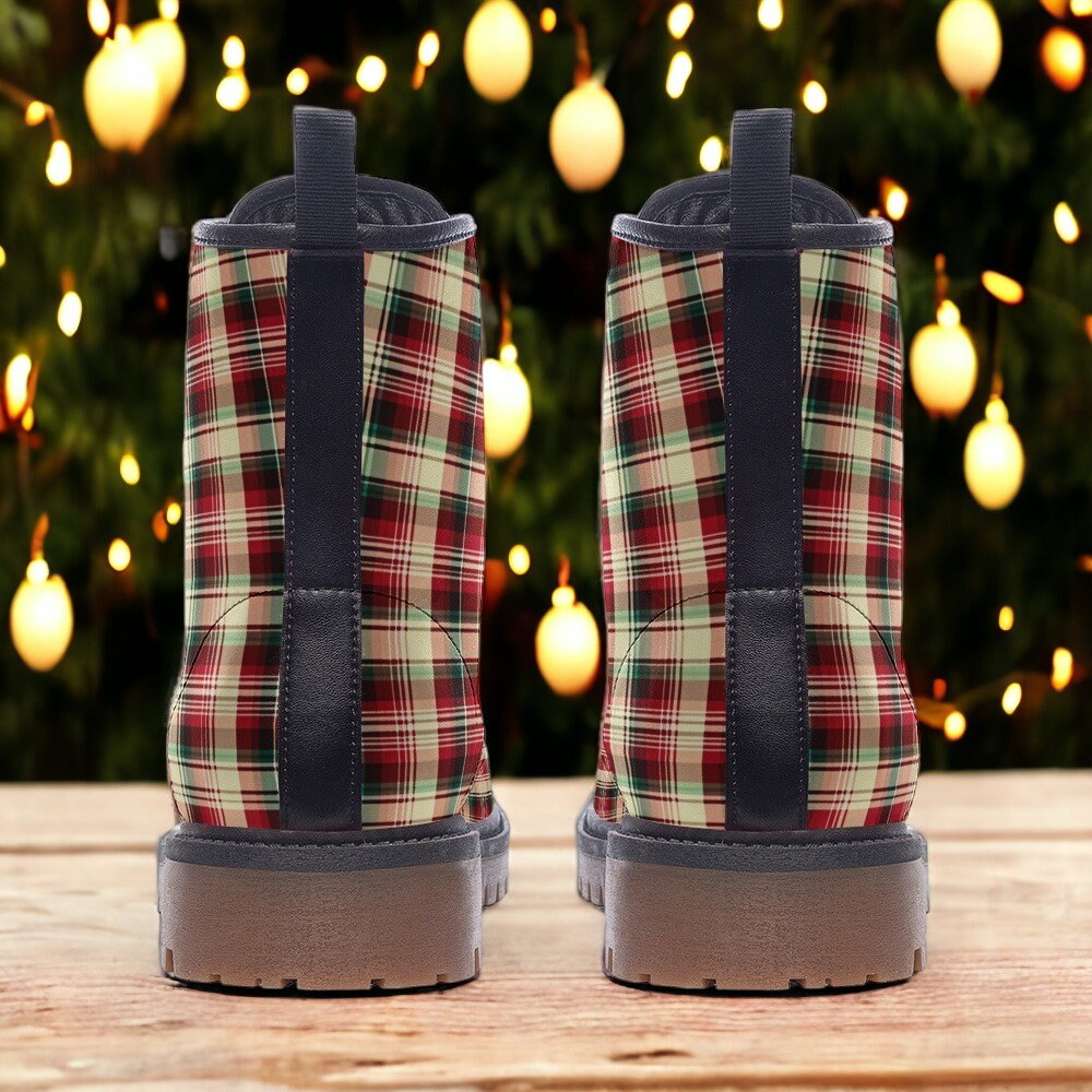 Christmas Plaid Combat Boots