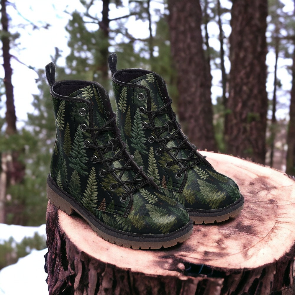 Combat Boots, Mens Leather Boots, Witch Shoes, Gift for Camping Lover, Women's Platform, Cottagecore, Dark Academia, Forestcore Shoes