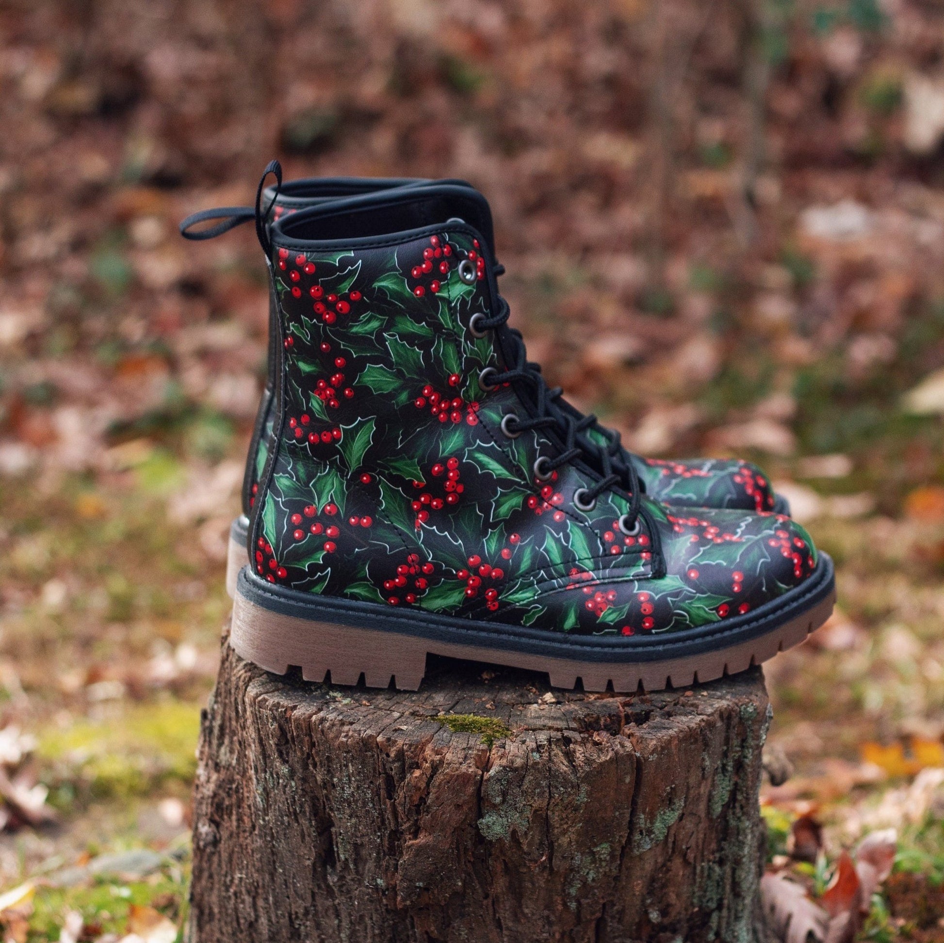 Holly Berry Combat Boots