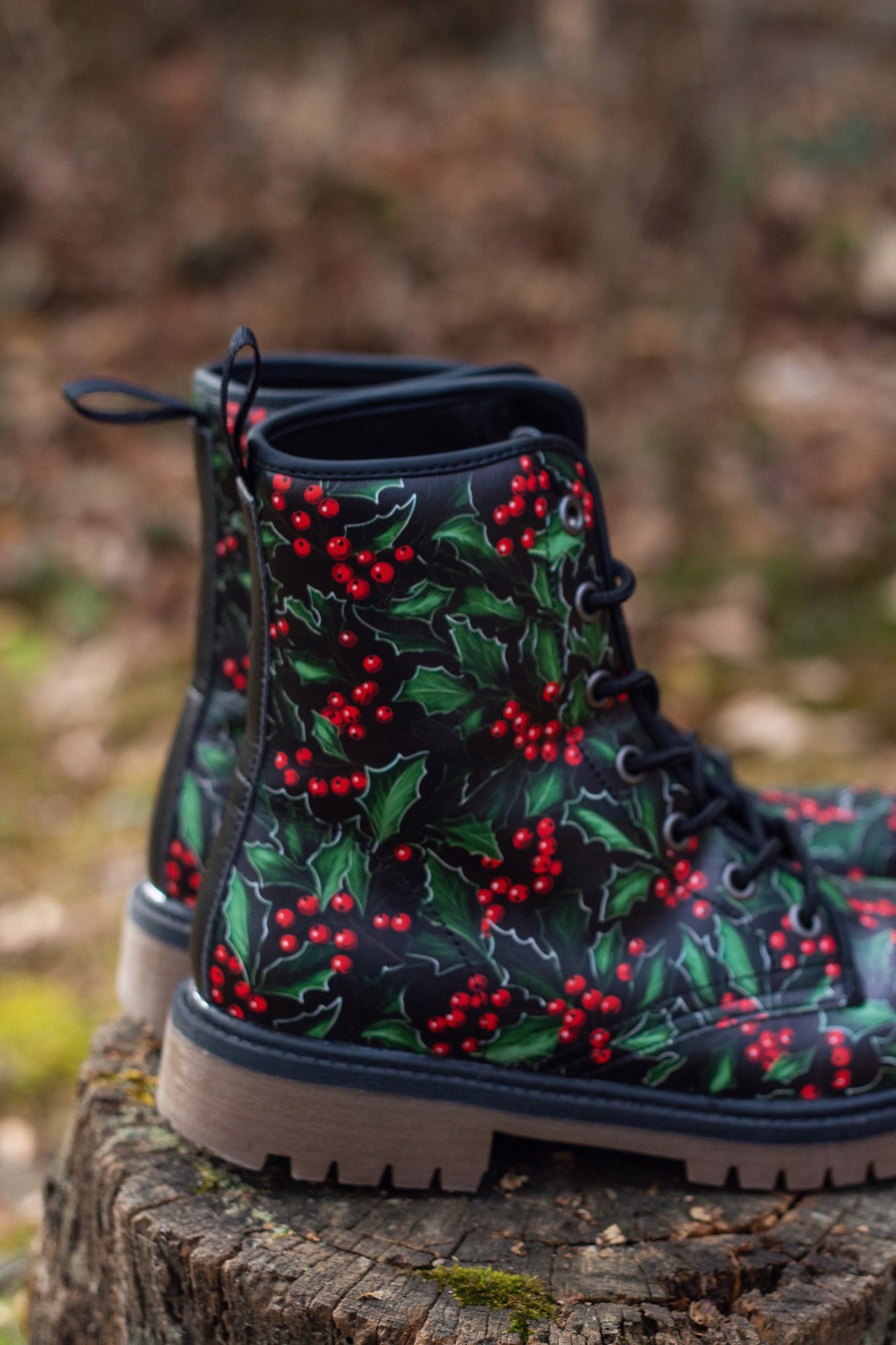 Holly Berry Combat Boots