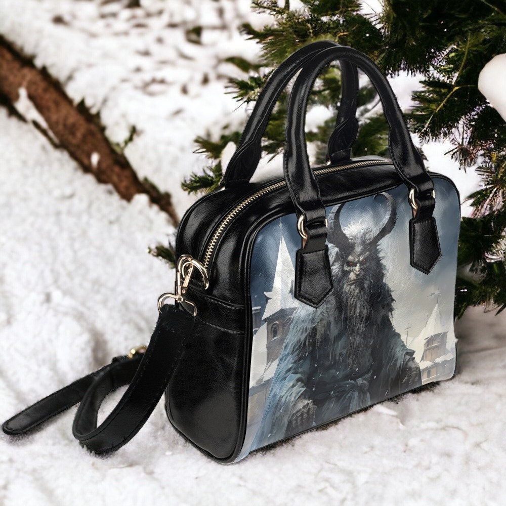 Krampus Novelty Purse Christmas Tree Bag Vegan Leather Purse Vintage Christmas Decorations 1950s Vintage Style Christmas