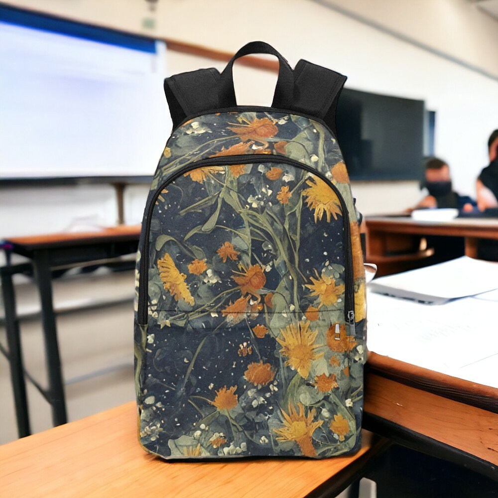 Canvas Backpack, Floral backpack, Laptop Backpack, Backpack Women, Travel Backpack, Cute Backpack, Dark Cottagecore, Backpacks For School