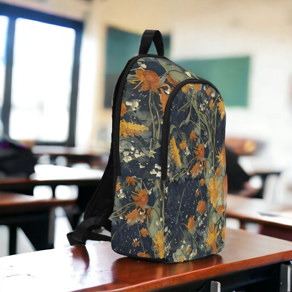 Canvas Backpack, Floral backpack, Laptop Backpack, Backpack Women, Travel Backpack, Cute Backpack, Dark Cottagecore, Backpacks For School