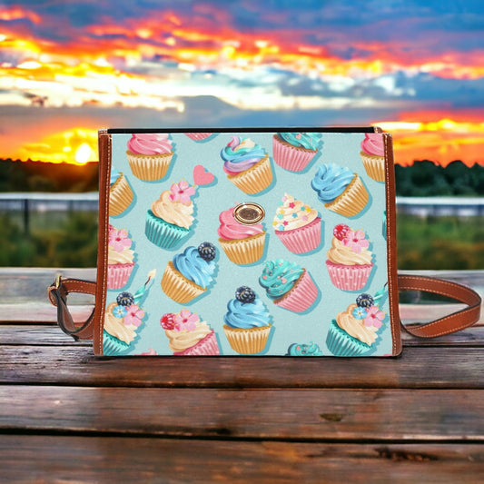 Satchel, Canvas Crossbody Bag, Cross Body Bag, Novelty Purse, Messenger Bag, Cupcake, Cake Purse, Foodie Gift, Hand Bag, Birthday Purse