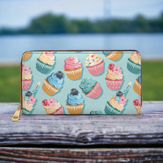 Cupcakes Wallet, Vegan Gifts For Her, Vegan Leather, Credit Card Wallet, Slim Leather Wallet, Women Wallet, Cash Wallet, Cute Wallet,