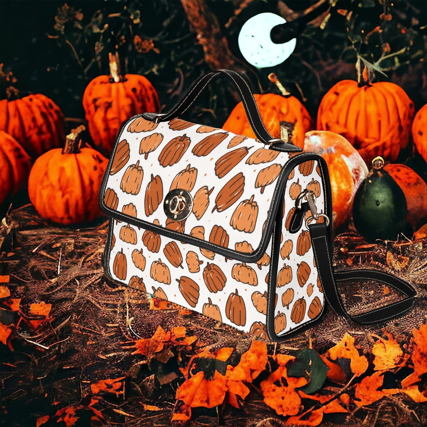 Canvas Bag, Halloween Bag, October, Crossbody Bag, Pumpkin Spice, Gift for Fall Lovers,