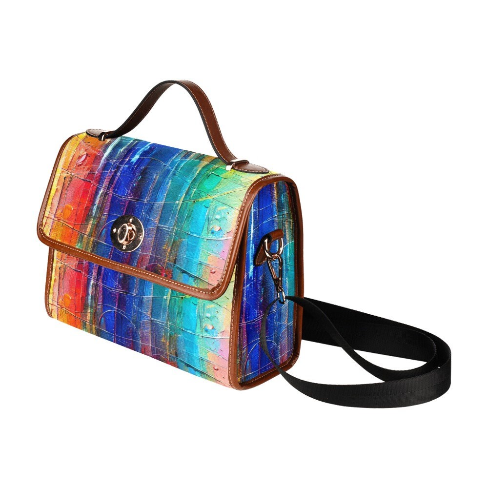 Colorful Rainbow Purse Art Crossbody Gift for Artist Weekender Bag Art Student Women Cute Toiletry Lunch Bag Maximalist School Bag Shoulder