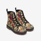 Combat Boots Retro Boho Floral Boots Dark Academia Shoes Mens Leather Boots Witch Shoes Gift for Flower Lover Women's Platform Cottagecore