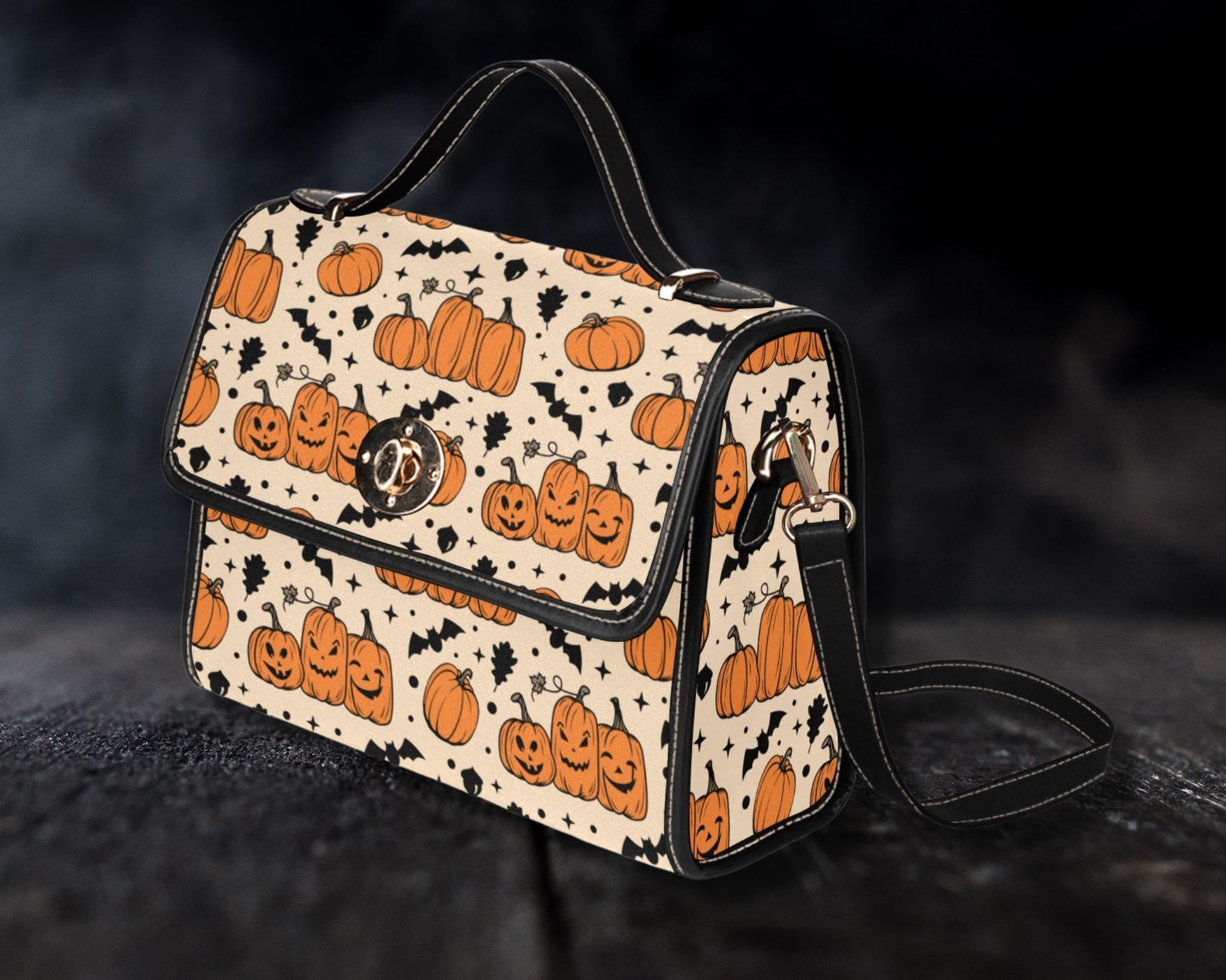 Canvas Halloween Bag October Crossbody Pumpkin Spice Gift for Witchy Lovers Weekender Bag Women Weekend Bag